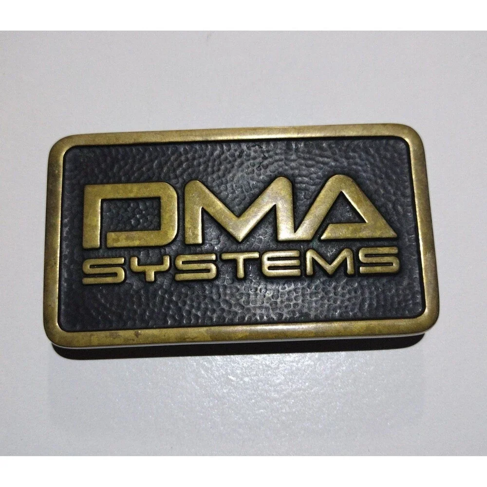 Vintage - DMA Systems Belt Buckle - 1983 - Handmade- Solid Brass